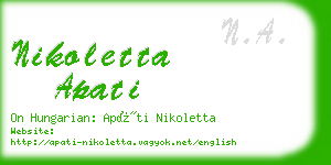 nikoletta apati business card